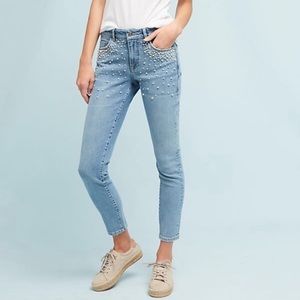👖ANTHROPOLOGIE PILCRO AND THE LETTERPRESS SCULPT SKINNY JEANS PEARLS 26